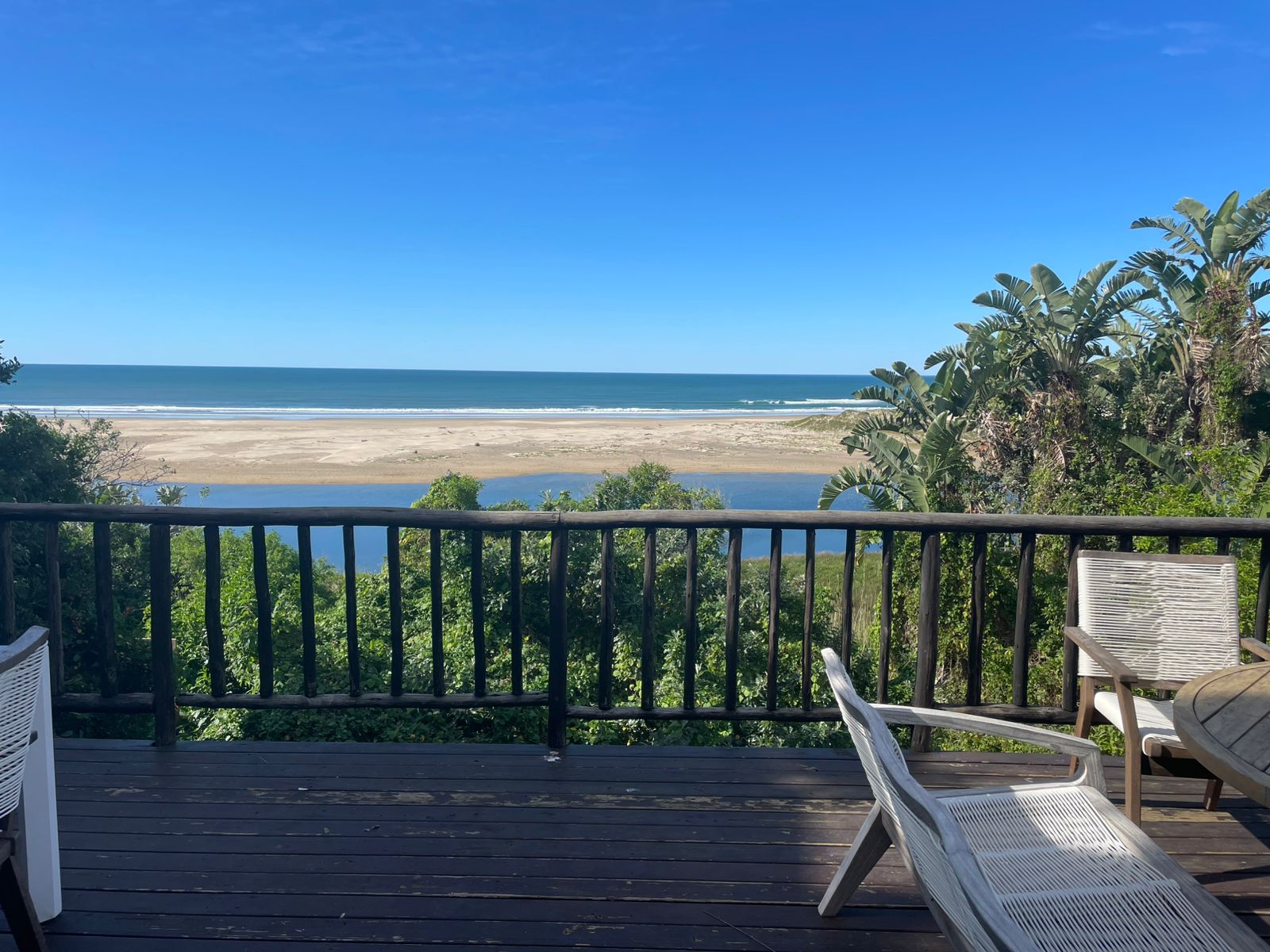 The beach and lagoon at Chintsa seen from the programme base, Wild Coast, South Africa